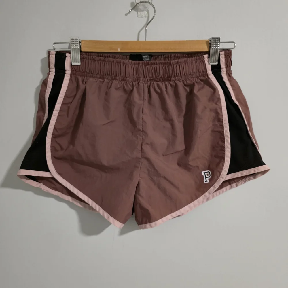 PINK Victoria's Secret Dusty Rose Athletic Shorts with Black Panels - Picture 3 of 10